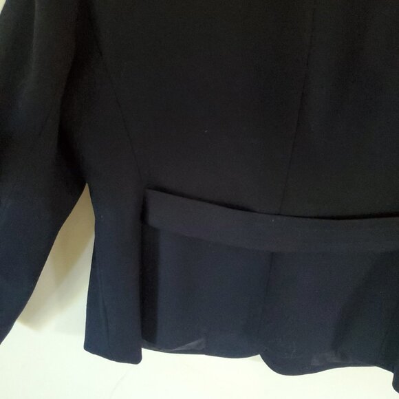 Talbots Womens Blazer Jacket Size 14P Stretch Wool Black Career Academia Office - Picture 4 of 16
